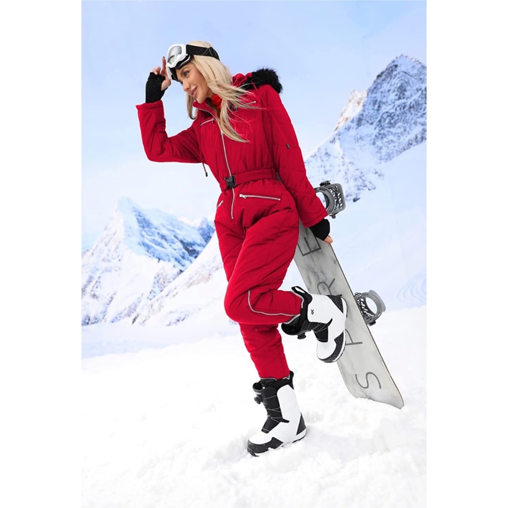 Aoysky Women Winter Onesies Ski Jumpsuit- Size S